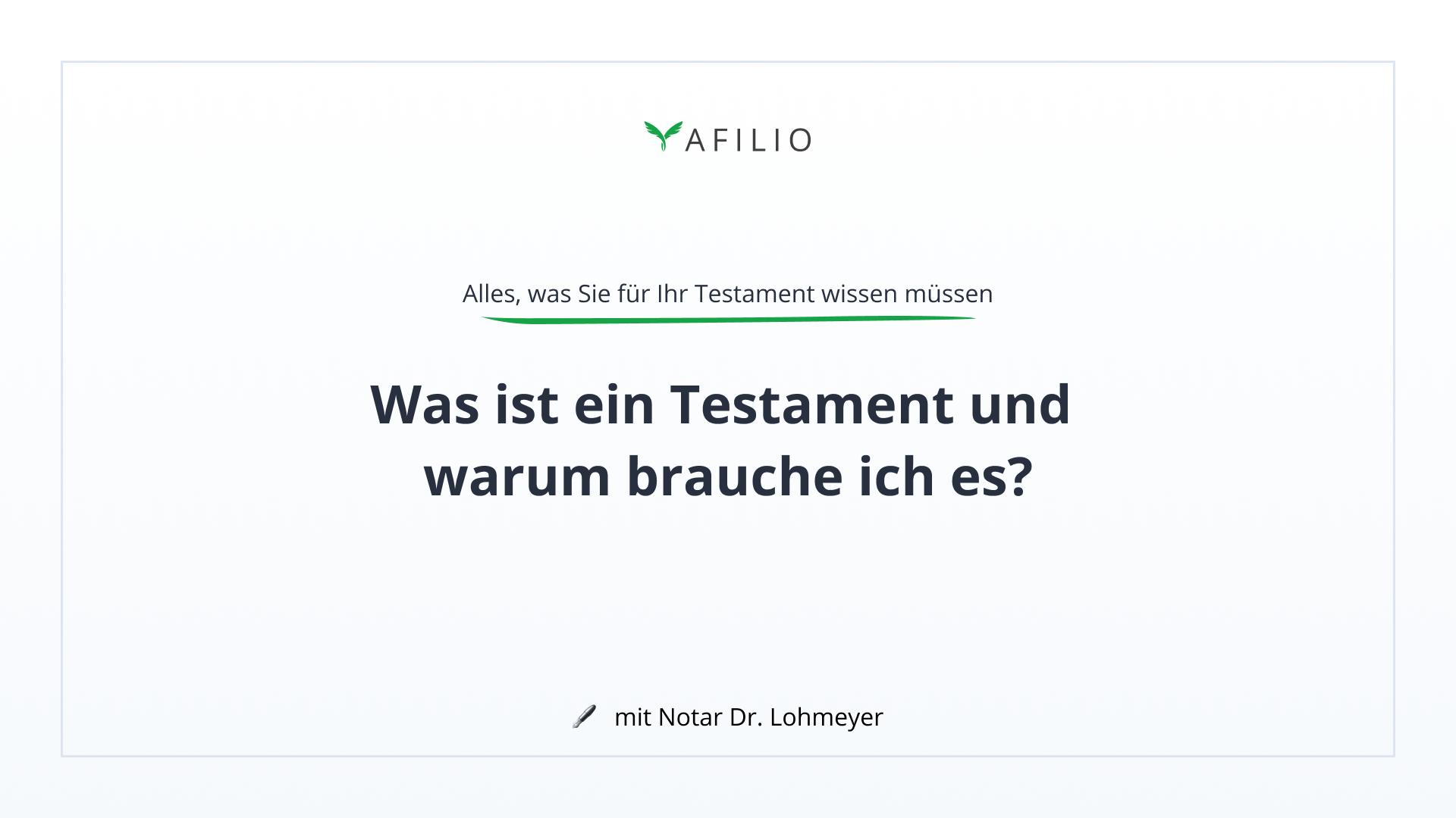 Was ist ein Testament?