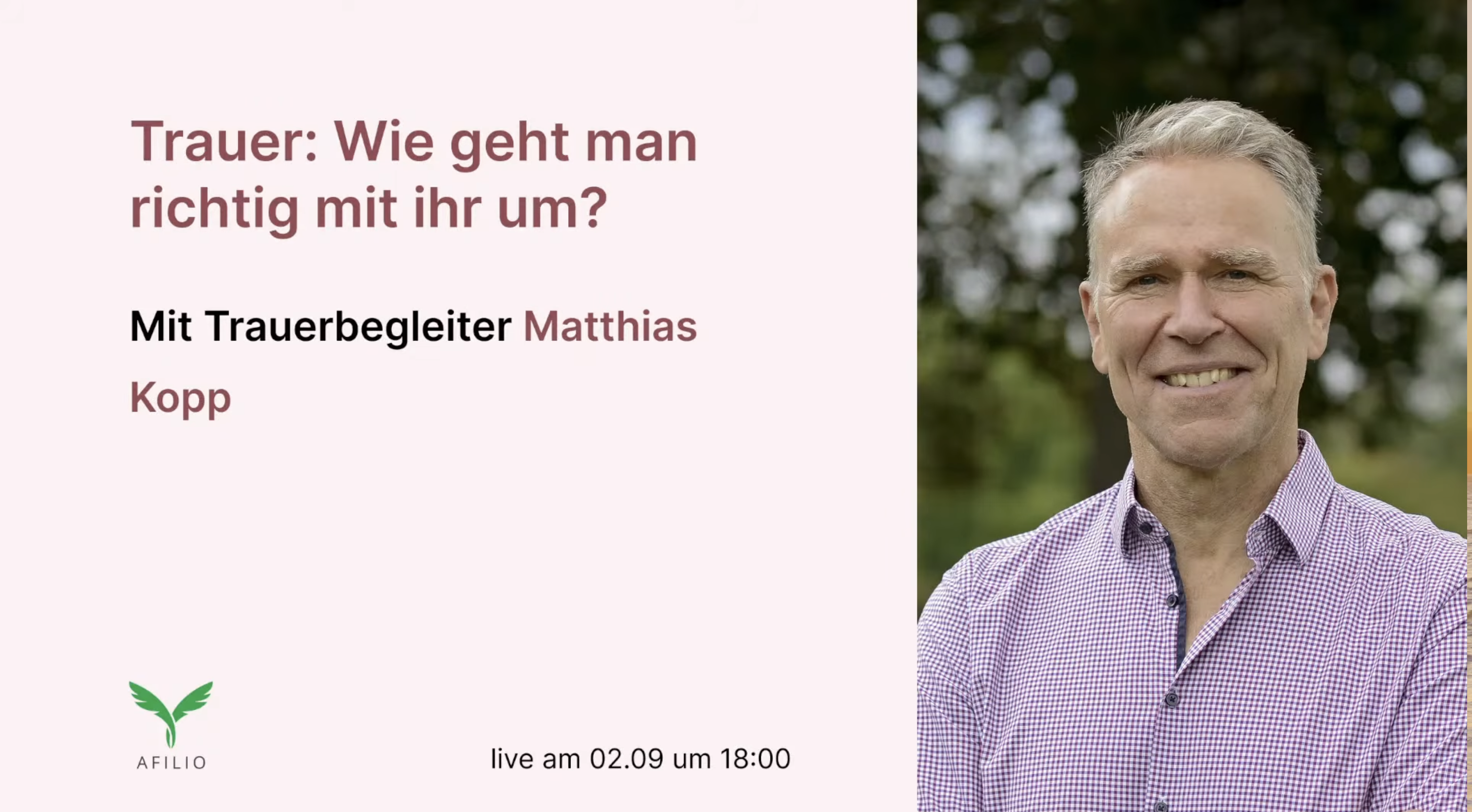 Webinar: Trauer – wie geht man richtig mit ihr um?